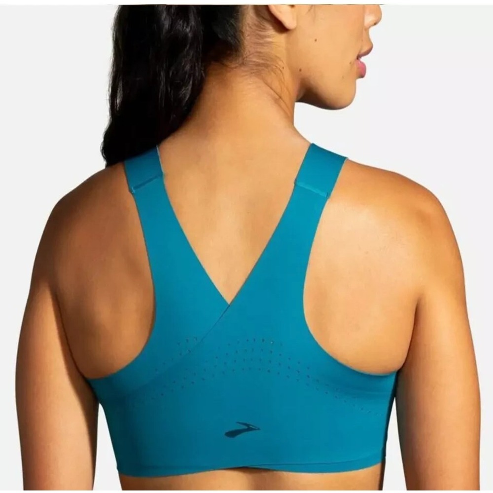 Brooks Bra Womens 38 A/B Dare Crossback Run Bra Sea Blue High Impact HOLDS me in - Picture 2 of 10